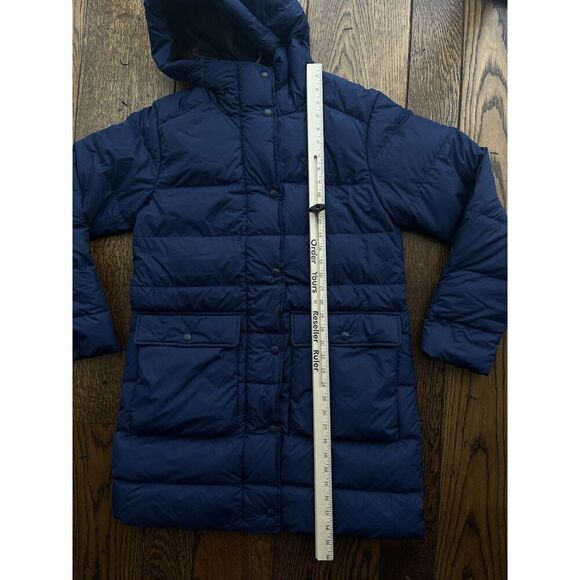 Marmot Womens Strollbridge Parka Medium Blue Hood Mid Length 700 Fill Down NWT - Picture 3 of 5